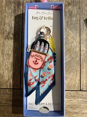 Pink & Light Blue Sardines Bag Charm & Key Clip